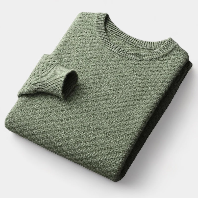 Mercellini Merino Wool Checkered Sweater