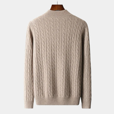 Mercellini Merino Wool Knitted Quarter-Zip Sweater
