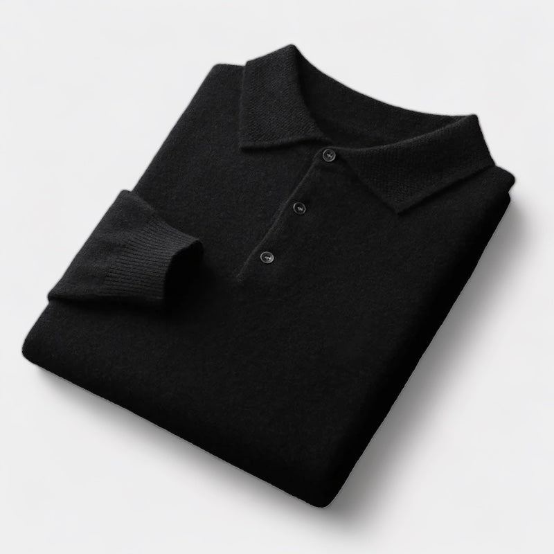 Mercellini Merino Wool Polo Collar Sweater